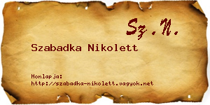 Szabadka Nikolett névjegykártya