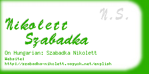 nikolett szabadka business card